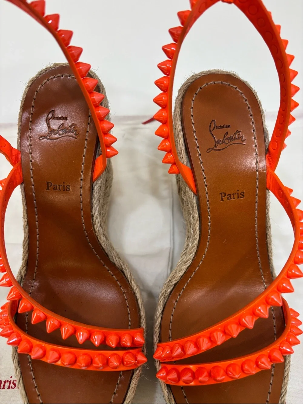 🧡 Christian Louboutin Pyraclou 110mm Espadrille Wedge Sandals